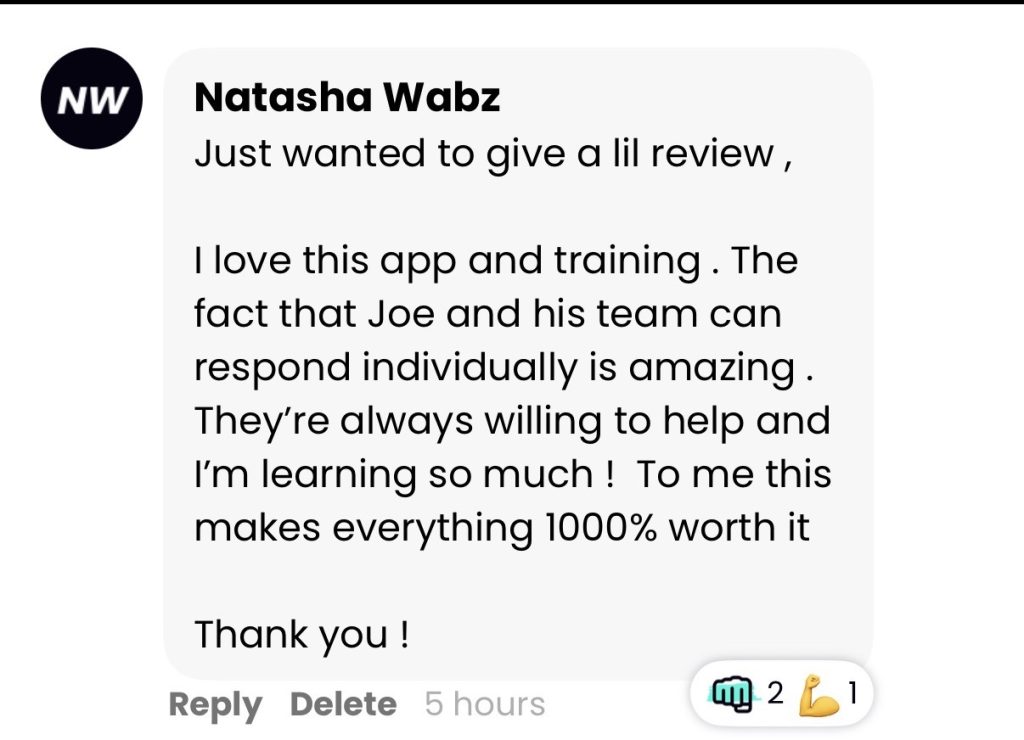 Member message about results