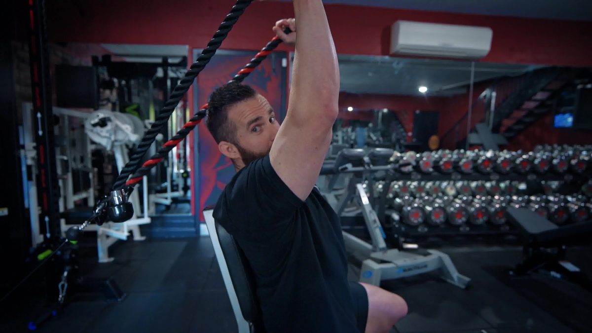 Seated “Overhead” rope extension