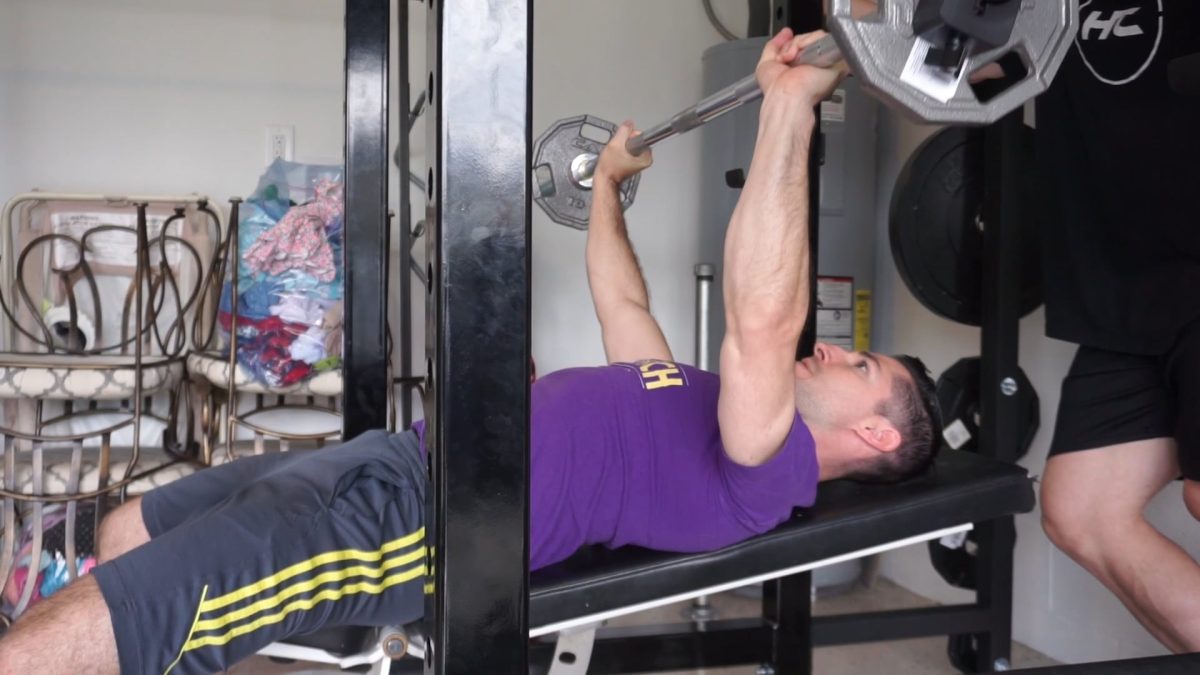 Low incline barbell chest press