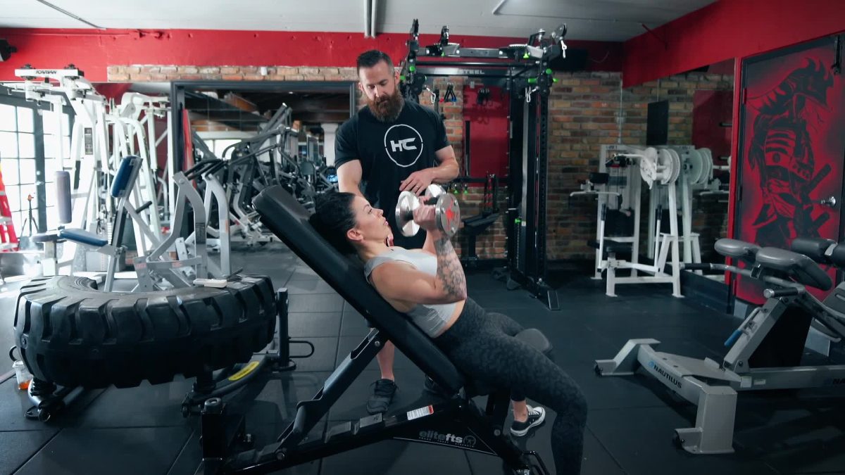 High incline neutral grip DB press